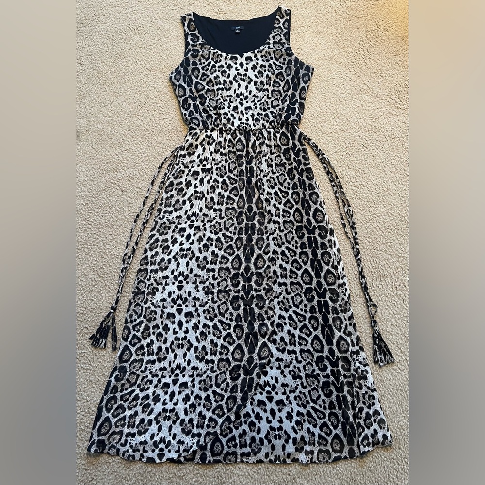 JBS Animal Print Sleeveless Maxi Dress With Belt, Has Lining, Size 16, No Flaws